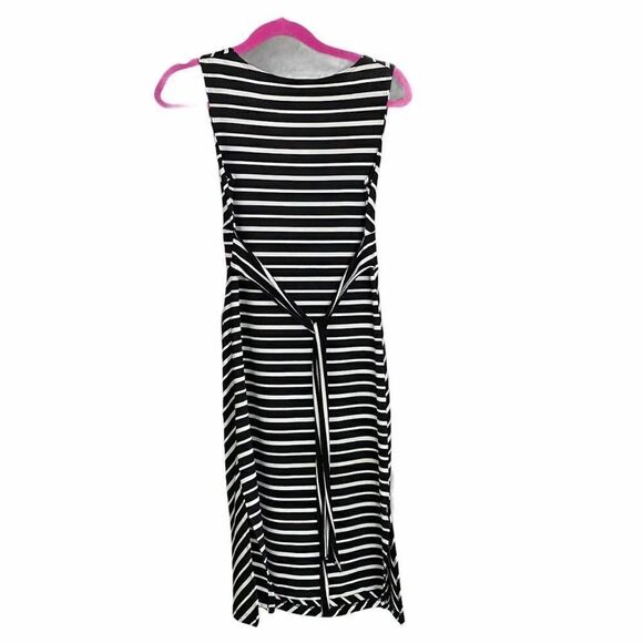 Rue 21 Striped Dress Black White Empire Waist Sleeveless Made in USA SZ SP - Picture 3 of 11